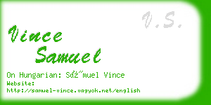 vince samuel business card